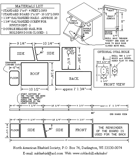 Bluebird Box Plans